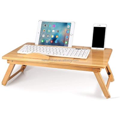 China Amazon Hot Selling Adjustable Bamboo Wooden Laptop Desk (Other) ,Breakfast Serving Bed Tray Adjustable Folding Laptop Desk Portable Study Table for sale