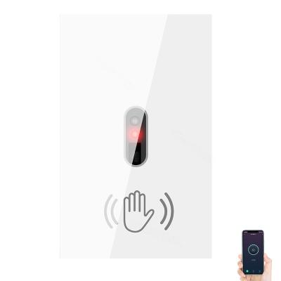 China Smart Life APP US Brazil No Need Touch WIFI Tuya Smart IR Wall Lamp Switch Infrared Wave Sensor Glass Panel For Alexa Google Home Smart Life for sale