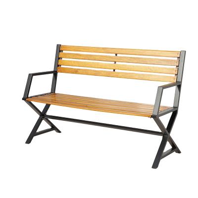 China K/D Structure Factory Price Waterproof Outdoor Furniture Metal Steel Frame Public Wooden Park Benches for sale