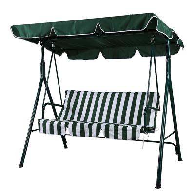 China Made Of Heavy Duty Powder-Coated Outdoor Furniture 3 Seater Steel Swing Seat Cushioned Canopy Swing Chair For Patio for sale