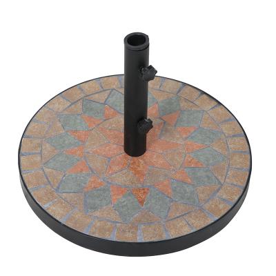 China Great collocation for furniture most popular sunshade base garden umbrella round base with special pattern for sale