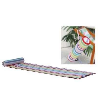 China Roll Up Durable Multicolor Stripe Roll Up Lightweight Alum Foil Beach Camping Mat for sale