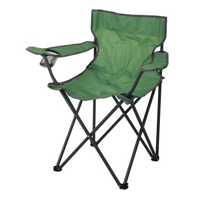 China Factory Price Foldable Armrest Portable Foldable Steel Camping Chair With Cup Holder for sale