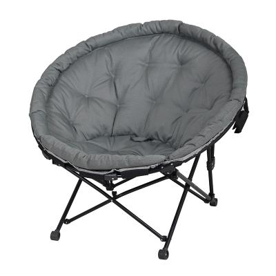 China Foldable Garden Furniture High Quality Custom Folding Metal Moon Large Steel Camping Chair for sale