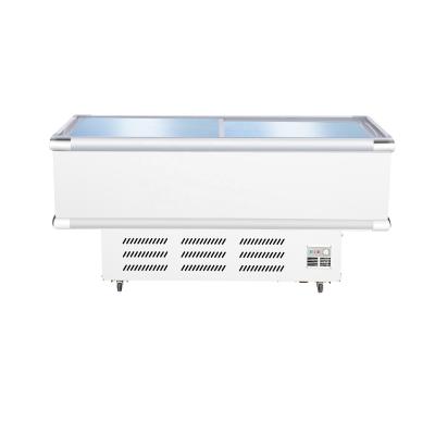 China Single-temperature Island Freezers Display Sliding Door Ice Cream Freezers Island Freezers Glass Top Chest Type Island Freezers For Supermarkets for sale