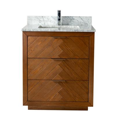 China European Small Bathroom Vanity Canada Bathroom Cabinet Marble Solid Wood Vanity for sale