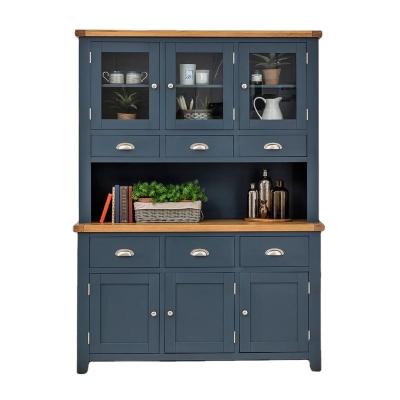 China Classic (Height)Adjustable Italy Naval Forces Blue Painted Large Glazed Dresser for sale