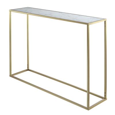 China (Other) Homedee Gold Leaf Adjustable Antique Marble Console Table for sale