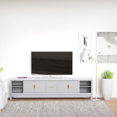 China (Size) Adjustable Tempered Glass TV Stand Purchase TV Stand Cabinet Chinese Wood Based High Gloss Design for sale