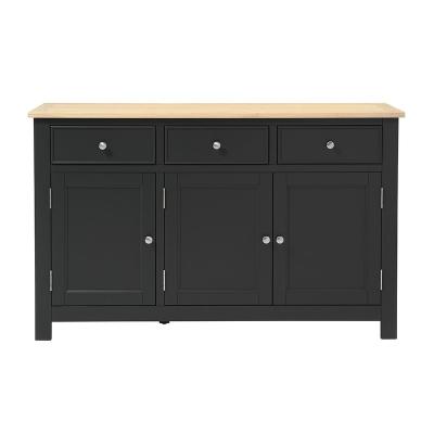 China (Height) Black Oak 3 Door 3 Drawer Adjustable Sideboard for sale