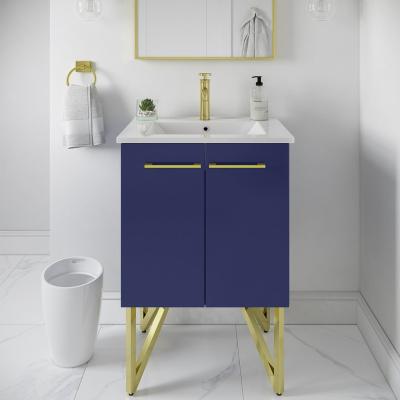 China Modern Bathroom Furniture Drawer Bathroom Sink Mirror Cabinet Vanity With Legs for sale