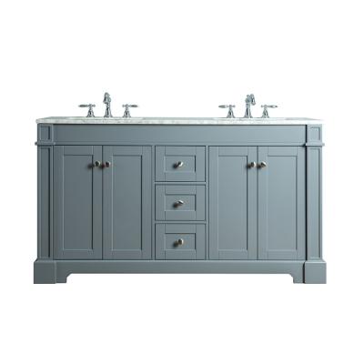 China Customized Modern Gray Sanitary Ware Furniture 60inch Modern Bathroom Vanity for sale