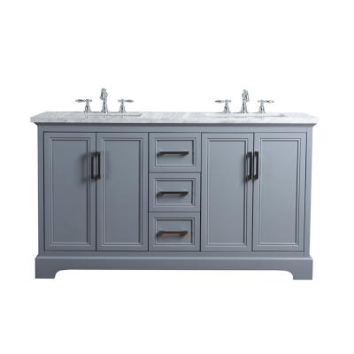 China 60inch Gray Modern Bathroom Furniture Bathroom Vanity Cabinet Shelf for sale