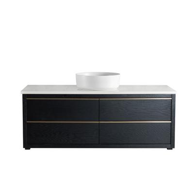 China New Design Modern Wall Hung Single Sink Bathroom Vanity Basin Bath Cabinet for sale