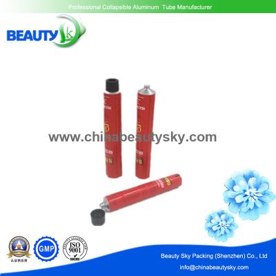 China Red color Flexible aluminum Tube for Professional Hair color cream with 25mm Dia. cap for sale