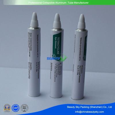 China Dia. 13.5mm 5g  Pharmaceutical  Eye Ointment Packaging Aluminum Tubes with Long nozzel cap for sale