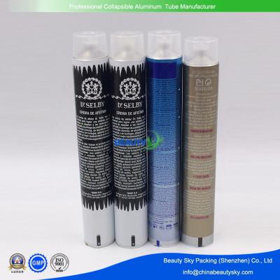 China Printed Tube Empty Aluminium Tubes  for  Hair Color cream with transparent cap for sale