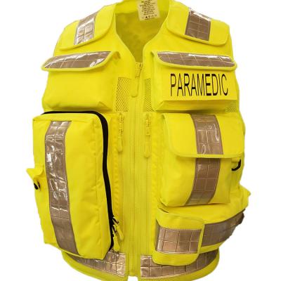 China Waist Adjustable EMS EMT Emergency Ambulance Safetypink Paramedic Vest Hi Respons Force First Aid Reflective Safety And Shoulder EMS Polyester for sale