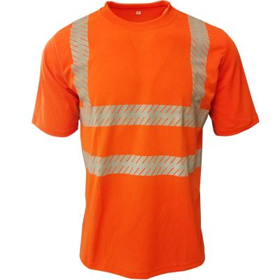 China 100% Pocket Reflective Birdeye Safety Polyester Birdeye Fabric Safetypink Visibility Tops Short Sleeve Men's T-Shirt for sale