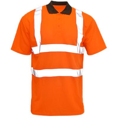 China 100% Polyester Birdeye Hi Visibility Mens Red Short Sleeve T-Shirt Anti-Shrink for sale