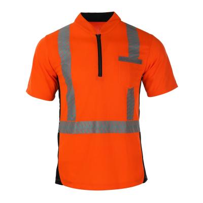 China 100% Polyester Birdeye Fabric High Visibility Reflective Safety Breathable Birdeye Fabric Short Sleeve Shirt for sale