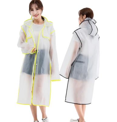 China Bachelor Waterproof Clothing Outdoor PVC Raincoat Increasing Fashion Clear Adult Translucent Rainwear for sale