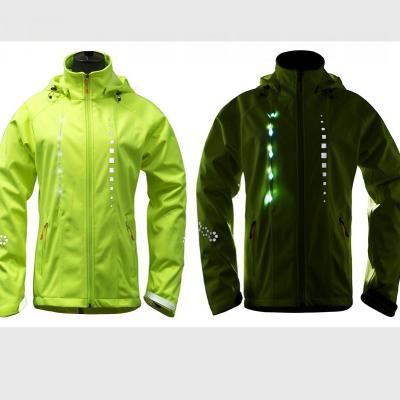 China Breathable Reflective Running Cycling Jacket With LED Lights Mesh Fabric Unisex for sale