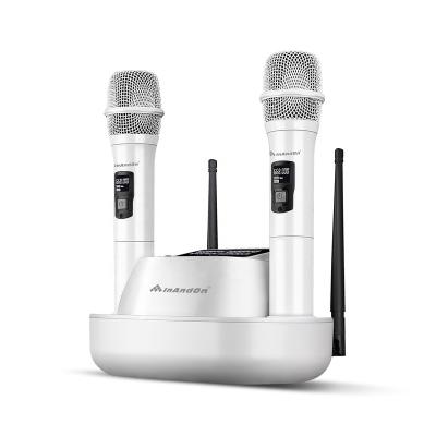 China Handheld Microphone Anti-Interference UHF KTV Stage HIFI Performance Self-Charging Rechargeable Wireless Karaoke Microphone Without Mixer Function for sale