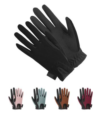 China Women's Winter Stretch Pair Fitness Leather Sport Leatherette Riding Locomotive Equestrian Gloves Riding Gloves For Horse for sale