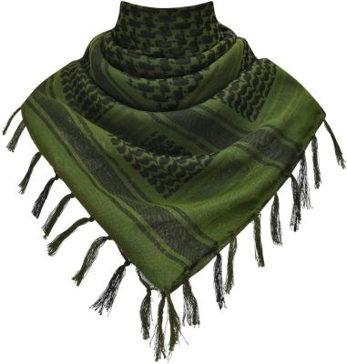 China Military Cotton Shemagh Desert Tactical Scarf Keffiyeh Head Neck Scarf Wrap Shemagh Increasing Hunting Paintball Mask for sale