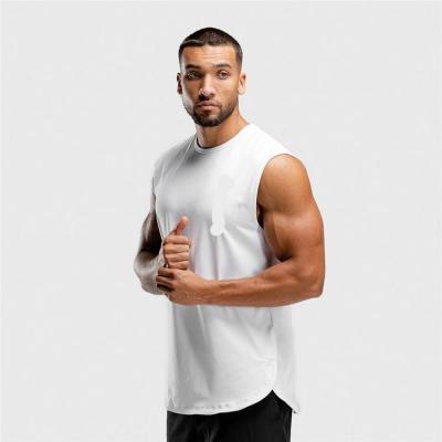 China Qufan Casual Soft White 14% Spandex Gym Quick Dry 86% Nylon Tank Top For Men for sale