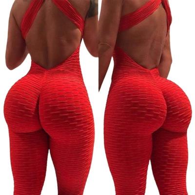 China Breathable Sexy Casual Solid Design Qufan Long Sleeve V-Neck Qufan Yoga Overalls Comfortable For Women for sale