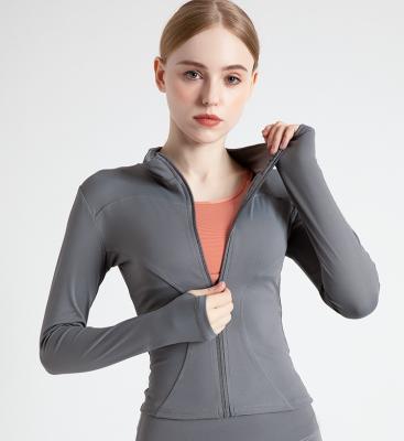 China Spandex / Qufan Nylon Fitness Wear Long Sleeve With Running Sports Yoga Clothes Long Sleeve Shirt Women Jacket for sale