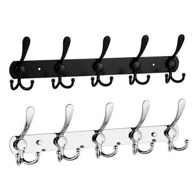 China Water Proof Sustainable Hooks 5 Hooks Bathroom Wall Hanger Slat Shelf Holder Metal Main Door Hook For Clothes for sale