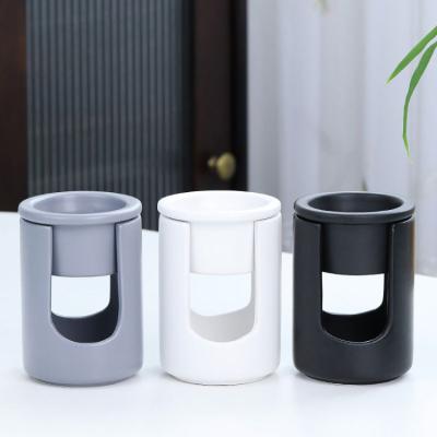 China AROMATIC Modern Custom Made Porcelain Tea Round Aroma Warmer Wax Light Essential Oil Burner for sale