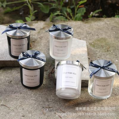 China High Quality Safe Home Decoration Environmentally Friendly Scented Candle Cup With Iron Lid Bow for sale