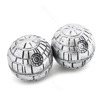 China Weed Grinder Herbal Spherical Three-Layer Metal Smoke Grinder Zinc Alloy Ball Animated Grinder for sale