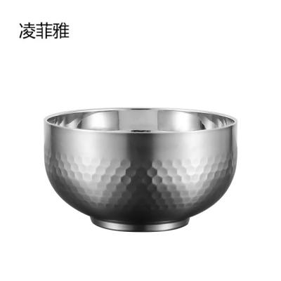 China Large Capacity Sustainable Canteen Insulated Serving Bowl Double Wall Stainless Steel Soup Bowl Volume for sale