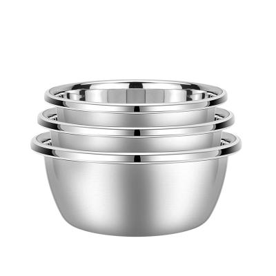 China Amazon Sustainable Top Selling Stainless Steel Mixing Bowls Set Large 5 Metal Food Mixing Salad Bowl for sale