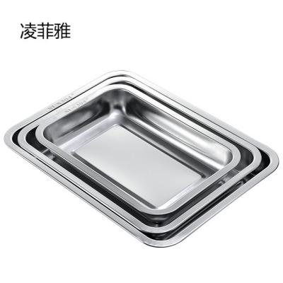 China Viable 304 stainless steel kitchen thickened cooking and steaming tray barbecue dish dish volume for sale