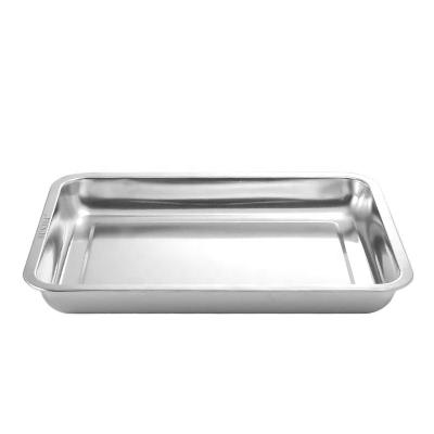 China Viable Factory Wholesale Eco-Friendly 304 Stainless Steel Rectangular Baking and Deep Steam Vulcanizer Food Serving Tray for sale