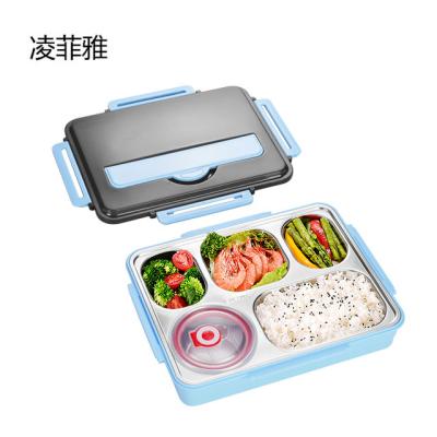 China Five Grid Viable Lunch Box With Soup Bowl Food Container Tableware Set Bento Box For Adult And Students for sale