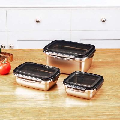 China Steamable BPA Free Lock Stainless Steel Food Container Cool Storage Box and Lock Lunch Box for sale