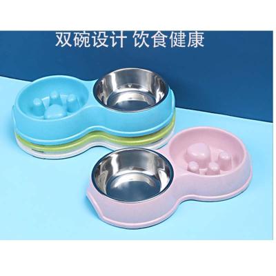 China Sustainable Wholesales Dog Bowls Anti-Slip Design Stainless Steel Pet Feeder Dog Food Dispenser Feeding Bowl for sale