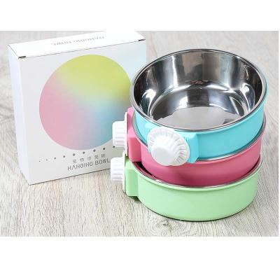 China Factory Sustainable New Arrival Creative Cute Colorful Cat Bowl Stainless Steel Dog Cat Food Non-Slip Feeder for sale