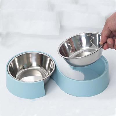 China Best Sustainable Selling Double Pets Bowls Dog Eating And Drinking Bowls In One For Sale for sale