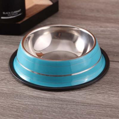 China Stainless Steel Viable Dog Food and Water Bowl Large/Small Pet Feeding Bowl Non Slip Bowl Large/Small Size for sale