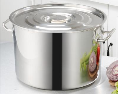 China Hotel Restaurant Heavy Duty Large Stainless Steel Cookware Soup Bucket / Stock Pot Sustainable for sale