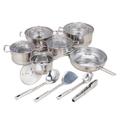 China Sustainable High Quality Stainless Steel 10pcs Triple Set Cookware Cooking Non-Stick Pots And Pans Cookware Sets for sale