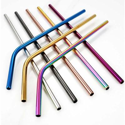 China Sustainable Pipette 304 Stainless Steel Metal Metal Straw Set Reusable Coffee Beverage Drinking Straw for sale